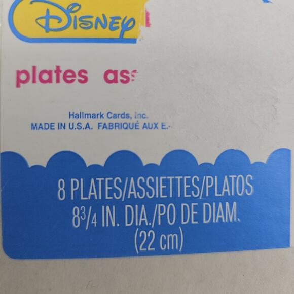 2 Vintage Disney Babies Mickey Minnie PAPER PLATES 1st Birthday Party Deadstock - Picture 5 of 6